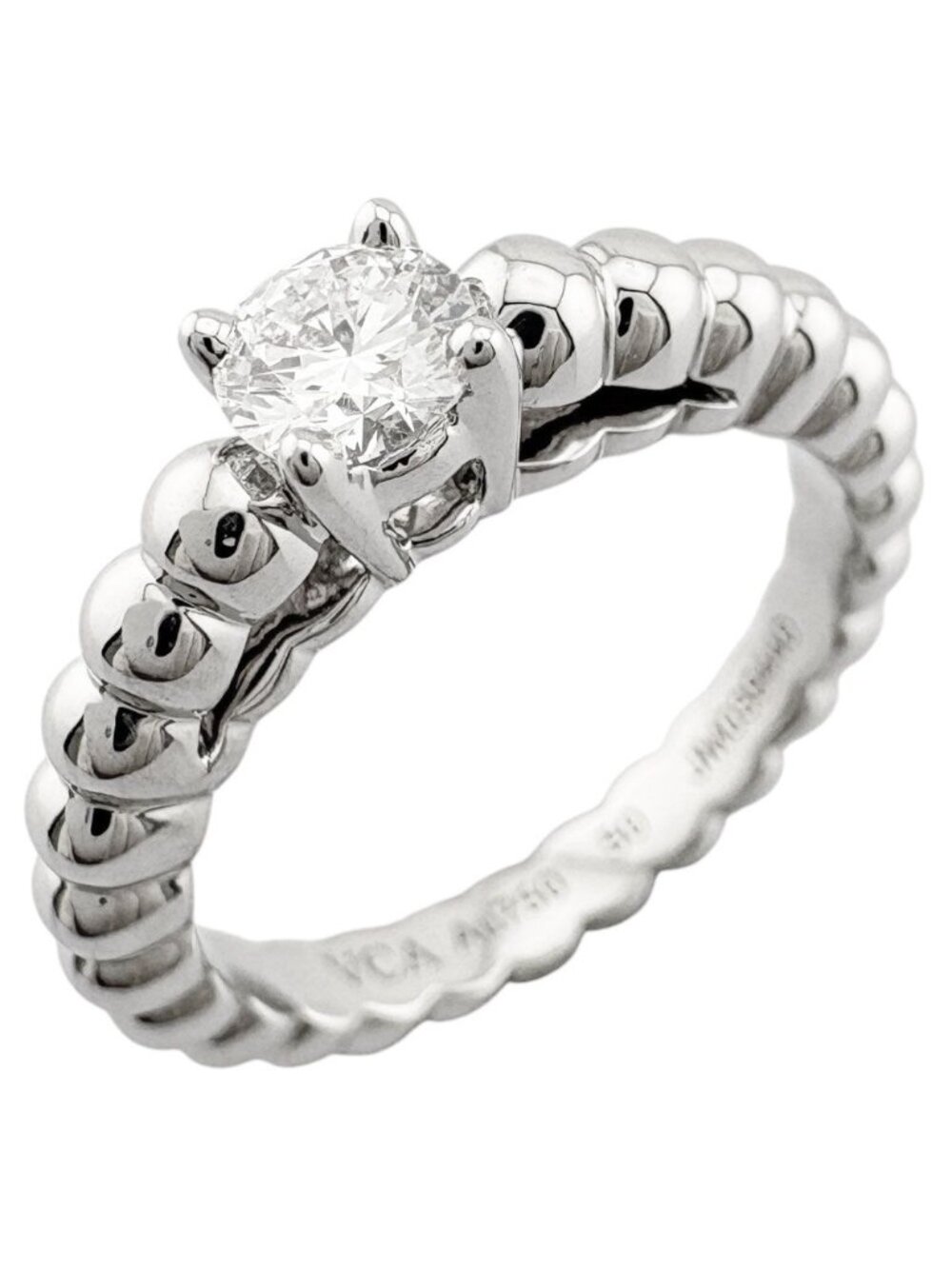 Van Cleef & Arpels Perlee Ring 18k White Gold Diamond